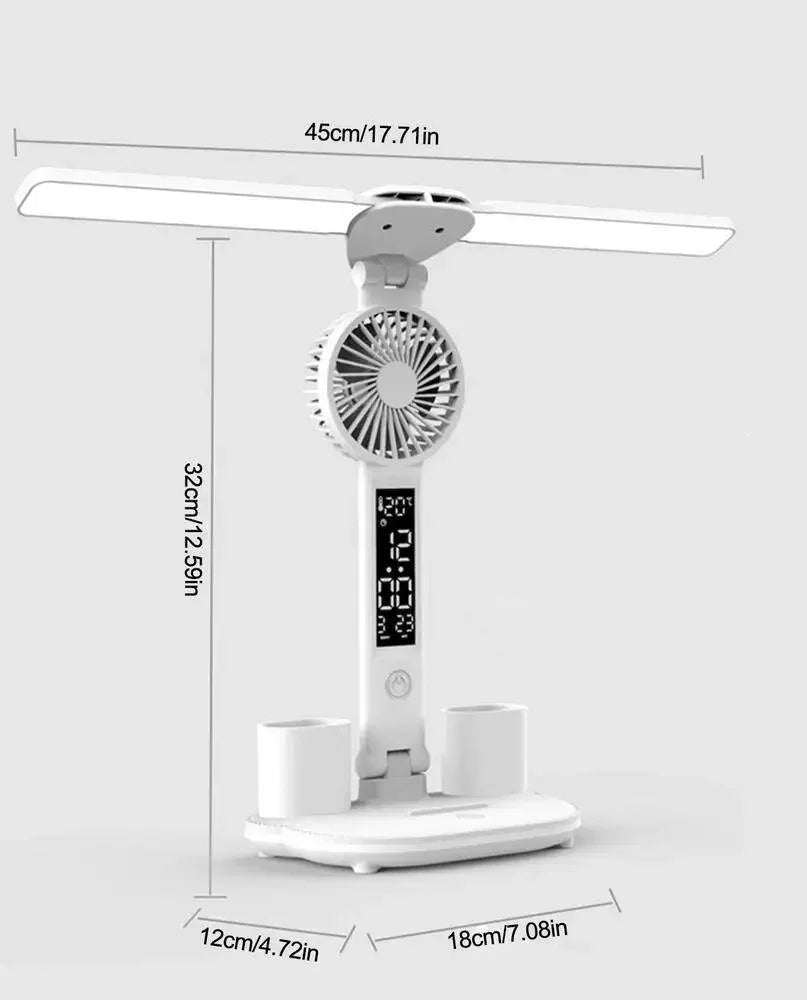 Lampe de Bureau Double avec Ventilateur Intégré