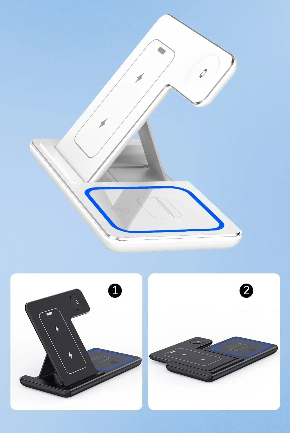 Station de Charge Induction Sans-Fil 3 en 1