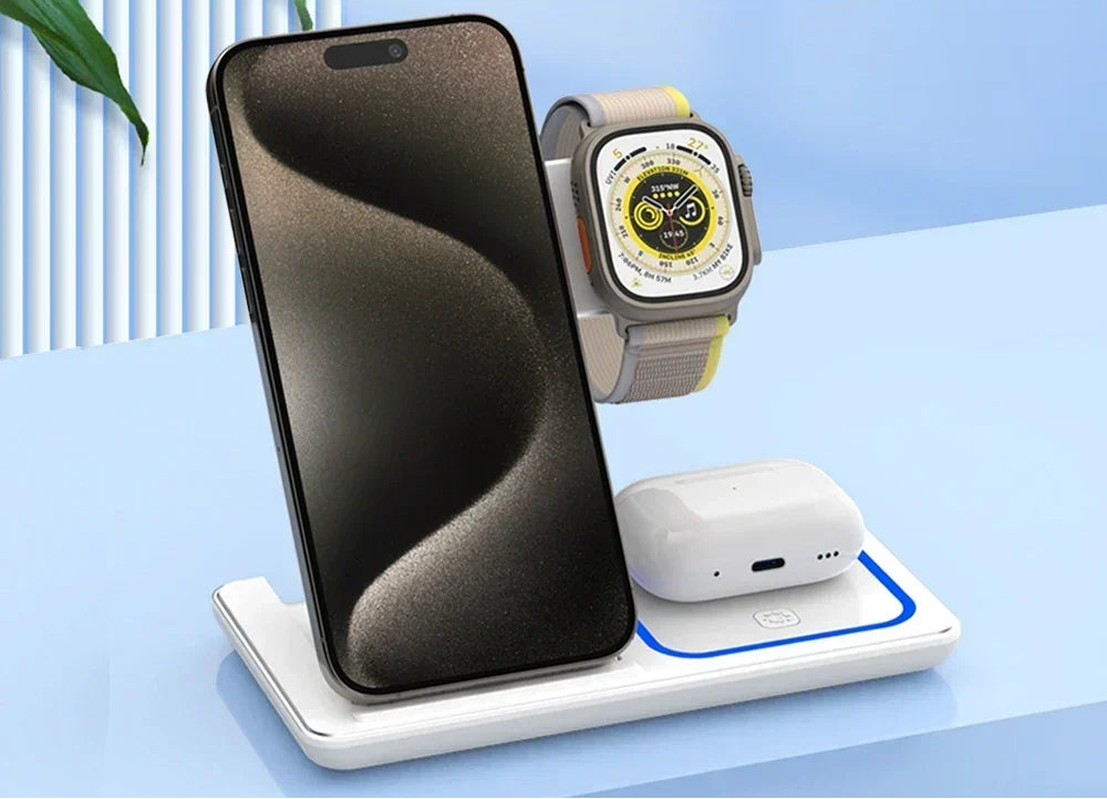 Station de Charge Induction Sans-Fil 3 en 1