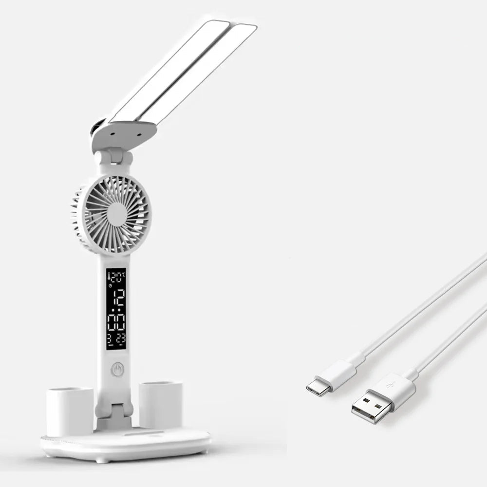 Lampe de Bureau Double avec Ventilateur Intégré