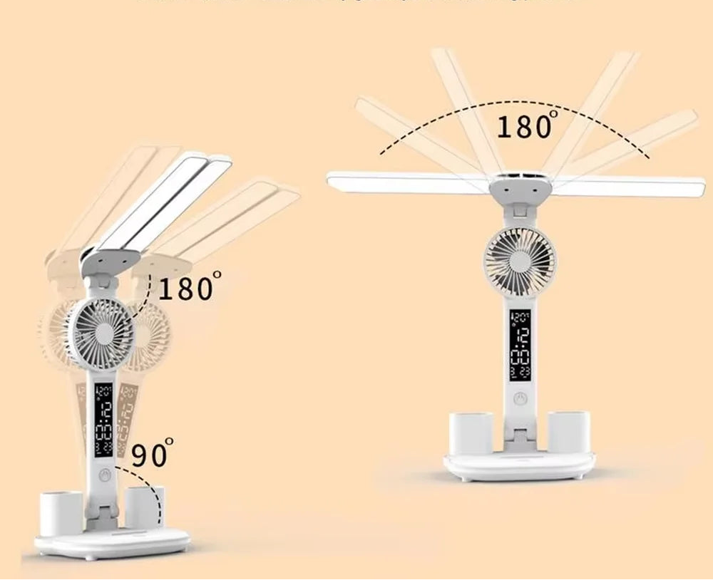 Lampe de Bureau Double avec Ventilateur Intégré