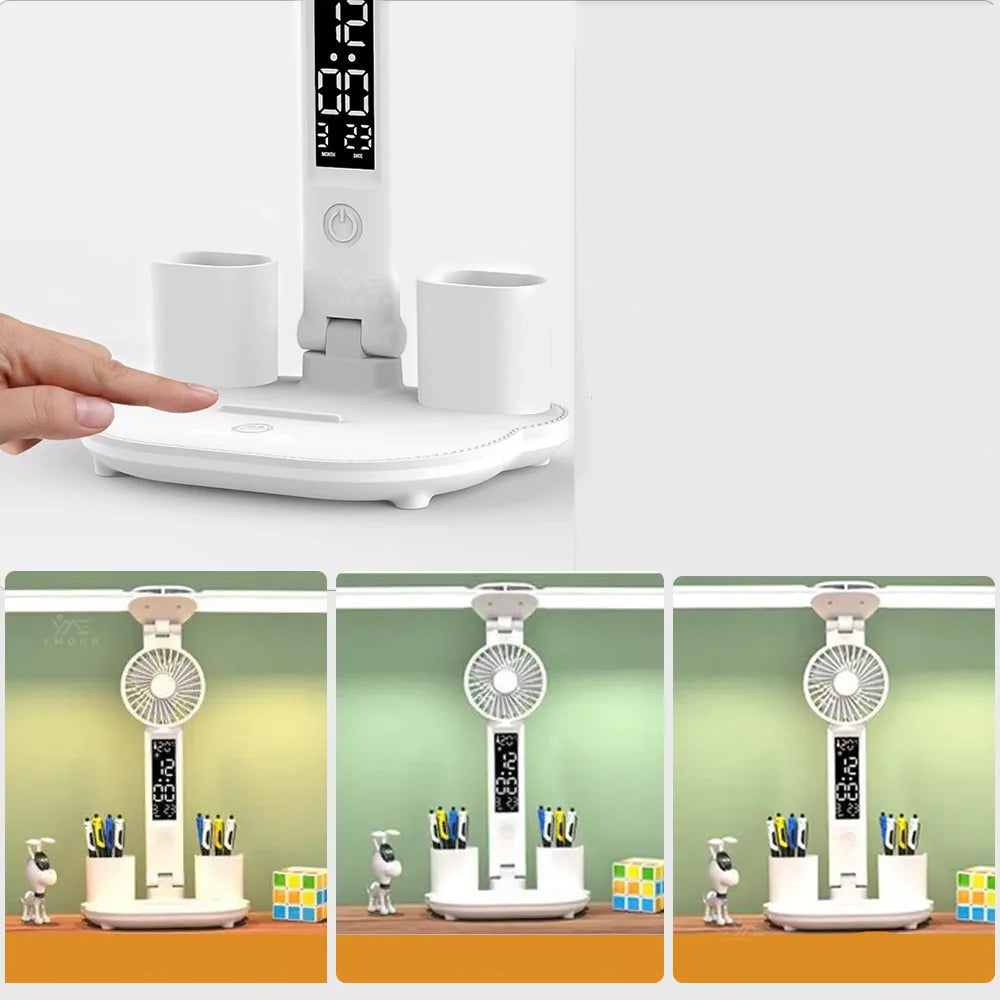 Lampe de Bureau Double avec Ventilateur Intégré