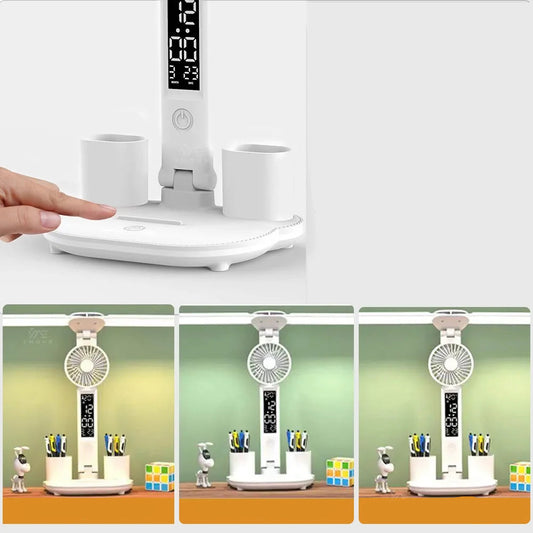 Lampe de Bureau Double avec Ventilateur Intégré