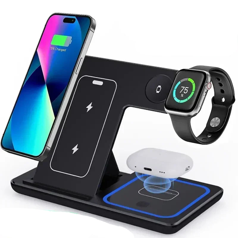 Station de Charge Induction Sans-Fil 3 en 1